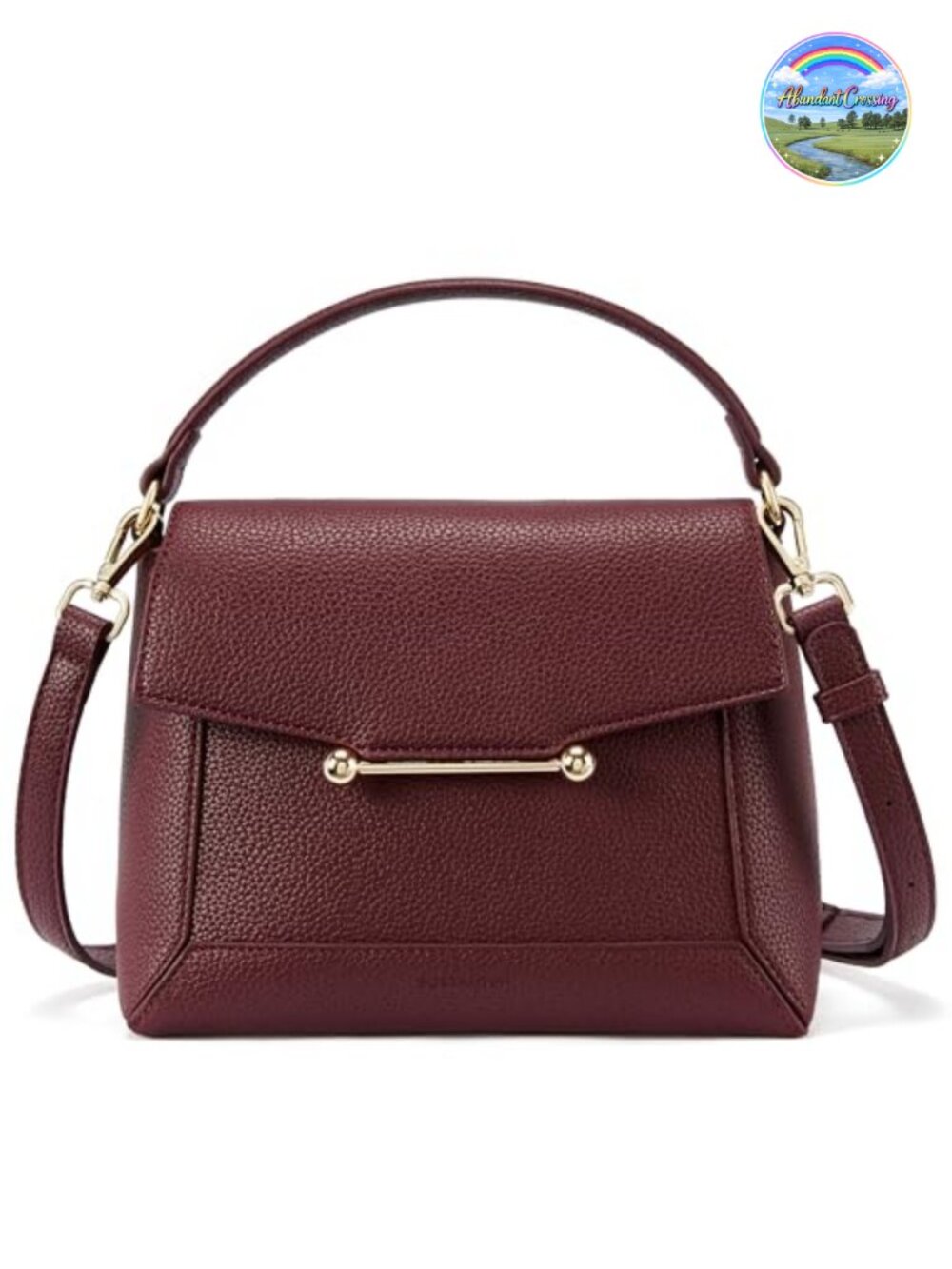 Vegan Leather Crossbody Bag Adjustable Strap Magnetic Closure Small Purse